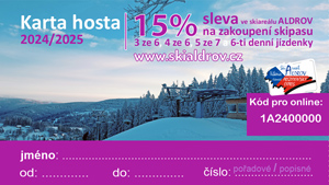 Karta hosta Vítkovice v Krkonoších Karta hosta Vítkovice v Krkonoších